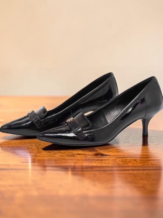 Tory Burch Shoes - Tory Burch Eliza Black Patent Kitten
Heel Shoes, Size 8.5